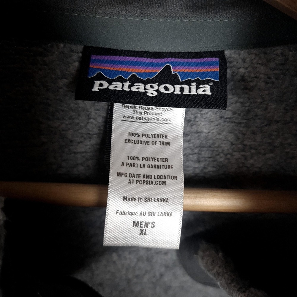 Patagonia Better Sweater Vest Mens XL Gray Heather Fleece Full Zip DeVa13 Logo - Picture 14 of 15